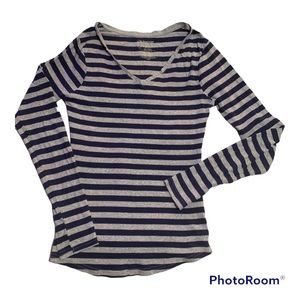 Blue and grey stripe long sleeve